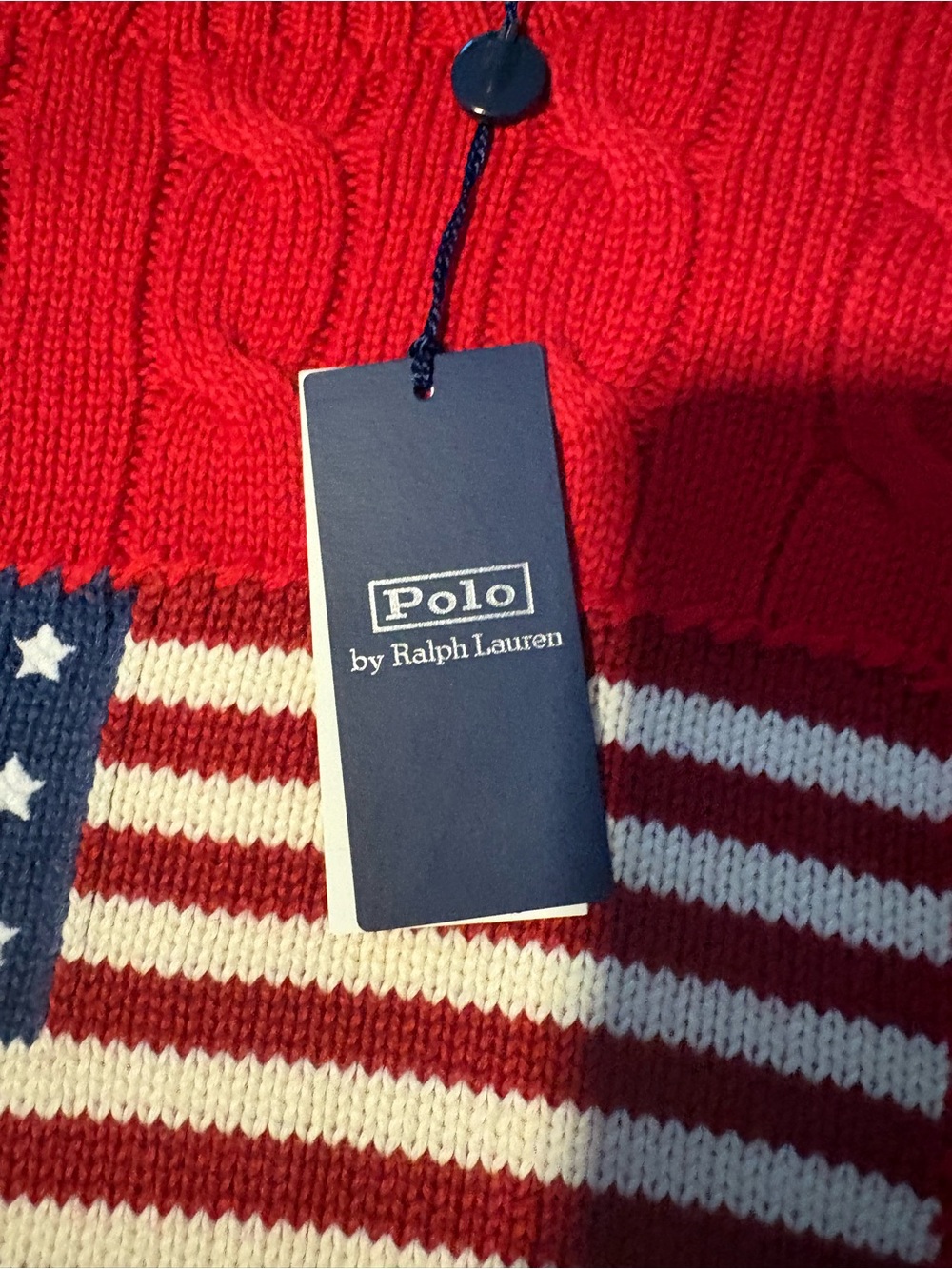 Polo by Ralph Lauren Limited Edition Men’s Size XXL Red US flag Knit Sweater NWT - Picture 3 of 12